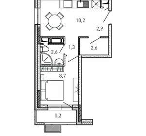 1-к квартира, вторичка, 30м2, 16/17 этаж