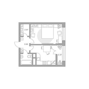 1-к квартира, вторичка, 37м2, 5/25 этаж