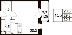 Студия квартира, вторичка, 30м2, 4/18 этаж