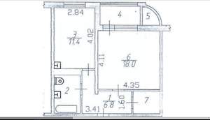 1-к квартира, вторичка, 44м2, 11/17 этаж