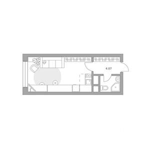 Студия квартира, вторичка, 27м2, 18/25 этаж