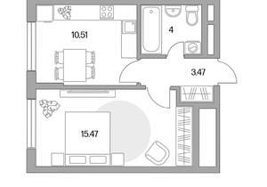 1-к квартира, вторичка, 33м2, 15/17 этаж