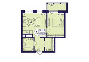 1-к квартира, вторичка, 36м2, 3/17 этаж