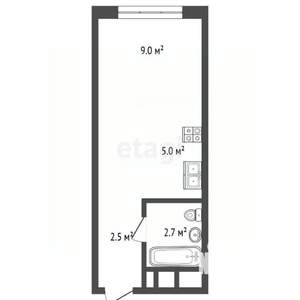 Студия квартира, вторичка, 19м2, 4/9 этаж