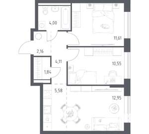 2-к квартира, вторичка, 53м2, 11/24 этаж
