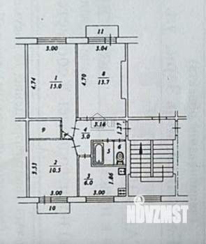 3-к квартира, вторичка, 56м2, 2/5 этаж