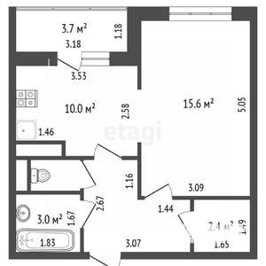 1-к квартира, вторичка, 38м2, 11/22 этаж