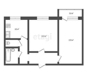 2-к квартира, вторичка, 54м2, 7/10 этаж