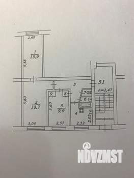 3-к квартира, вторичка, 59м2, 1/5 этаж