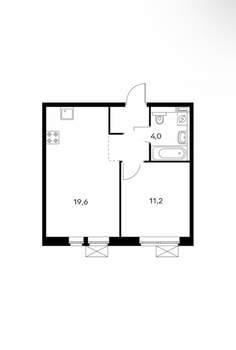 2-к квартира, вторичка, 39м2, 3/25 этаж