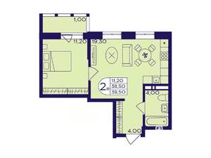 1-к квартира, вторичка, 40м2, 17/17 этаж