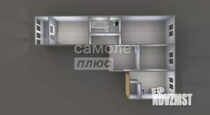 3-к квартира, вторичка, 62м2, 6/9 этаж