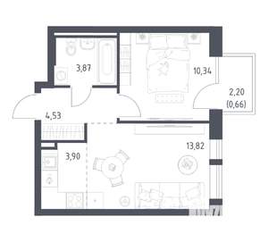 1-к квартира, вторичка, 37м2, 16/17 этаж