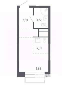 Студия квартира, вторичка, 19м2, 19/22 этаж