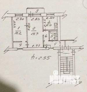 2-к квартира, вторичка, 44м2, 4/4 этаж