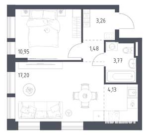 1-к квартира, вторичка, 41м2, 2/17 этаж