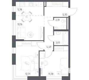2-к квартира, вторичка, 55м2, 13/24 этаж