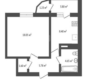 1-к квартира, вторичка, 39м2, 16/25 этаж