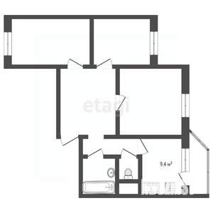 3-к квартира, вторичка, 78м2, 2/17 этаж