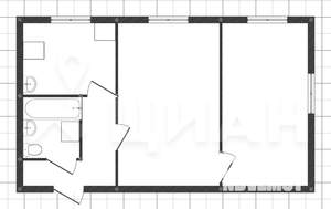 2-к квартира, вторичка, 44м2, 1/5 этаж