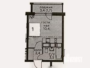 Студия квартира, вторичка, 20м2, 13/20 этаж