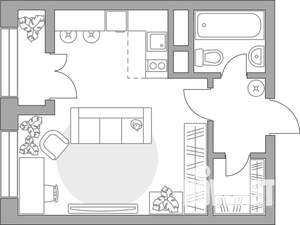 Студия квартира, строящийся дом, 33м2, 4/25 этаж