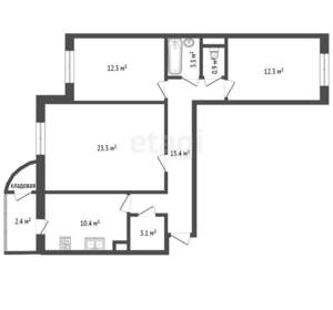 3-к квартира, вторичка, 82м2, 16/17 этаж