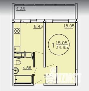 1-к квартира, вторичка, 32м2, 11/17 этаж