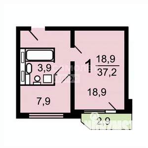 1-к квартира, вторичка, 36м2, 2/17 этаж