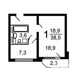 1-к квартира, вторичка, 38м2, 5/17 этаж