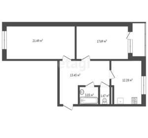2-к квартира, вторичка, 71м2, 13/17 этаж