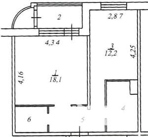 1-к квартира, вторичка, 45м2, 9/17 этаж