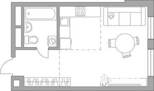 Студия квартира, вторичка, 29м2, 5/17 этаж