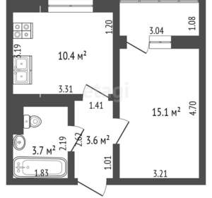 1-к квартира, вторичка, 35м2, 13/22 этаж