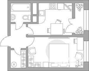 1-к квартира, строящийся дом, 34м2, 15/25 этаж