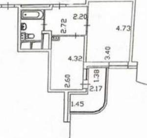 1-к квартира, вторичка, 43м2, 21/25 этаж