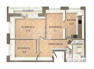 3-к квартира, вторичка, 72м2, 6/14 этаж