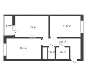 2-к квартира, вторичка, 52м2, 8/25 этаж