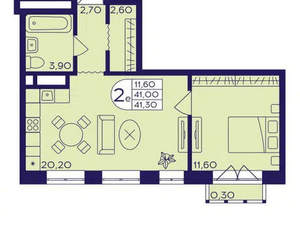 1-к квартира, вторичка, 45м2, 3/17 этаж