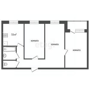3-к квартира, вторичка, 57м2, 5/9 этаж
