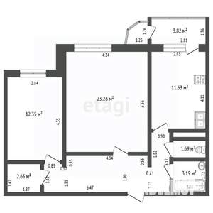 2-к квартира, вторичка, 68м2, 17/18 этаж