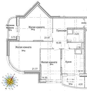 3-к квартира, вторичка, 90м2, 23/25 этаж