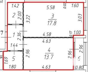 1-к квартира, сданный дом, 43м2, 14/26 этаж
