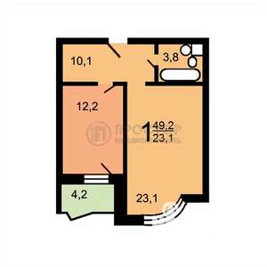 1-к квартира, вторичка, 49м2, 10/25 этаж