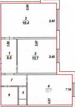 2-к квартира, вторичка, 60м2, 2/17 этаж