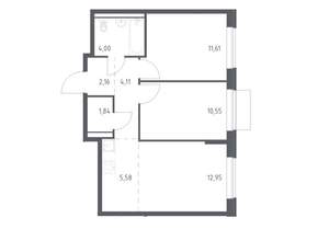 2-к квартира, вторичка, 53м2, 7/24 этаж
