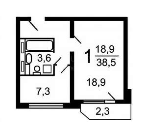 1-к квартира, вторичка, 38м2, 5/17 этаж