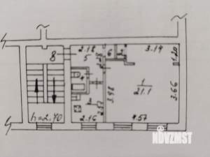 1-к квартира, вторичка, 32м2, 2/2 этаж