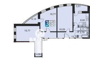 3-к квартира, вторичка, 90м2, 18/18 этаж