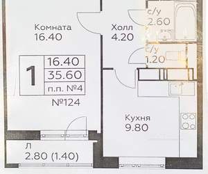 1-к квартира, вторичка, 36м2, 22/22 этаж